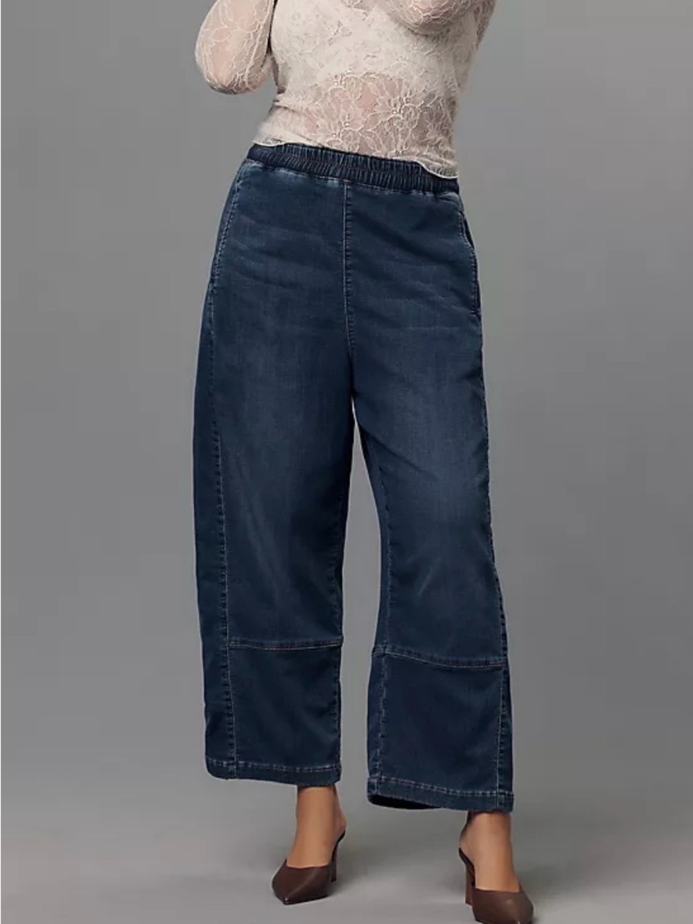 Pilcro Izzie Knit Relaxed Pull On Barrel Jeans
